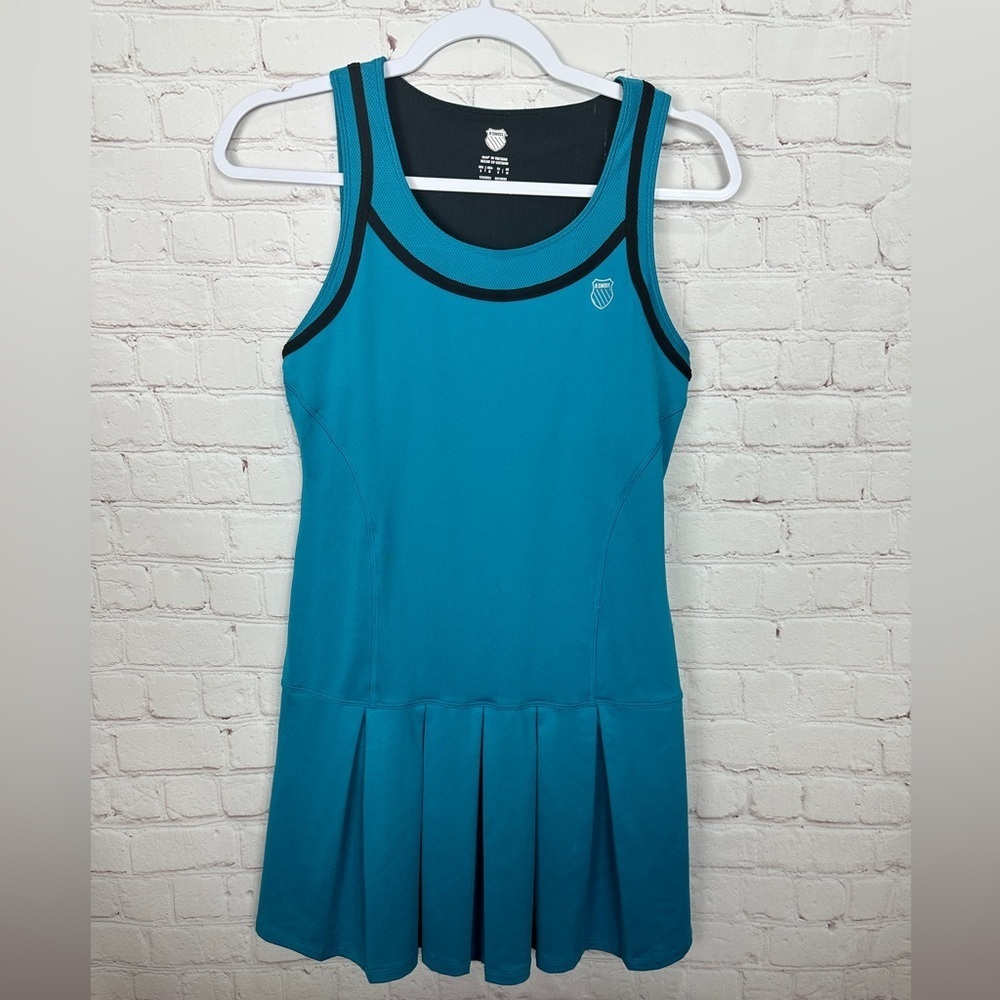 K-Swiss Wide Strap Pleated Mini Tennis Active Golf Dress, sz S